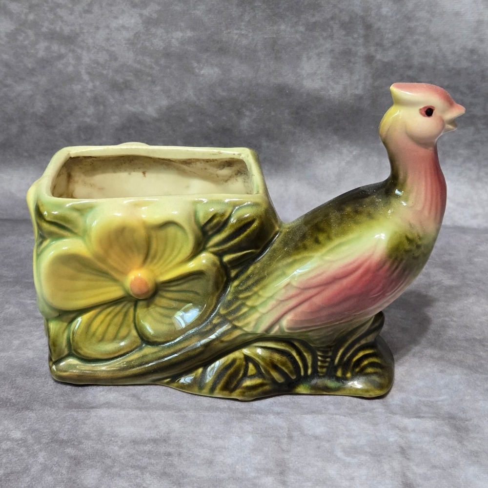 Hull 61 USA Pottery Bird Planter Pheasant Quail Partridge Vintage